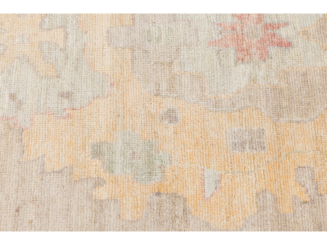 Modern Oushak Wool Rug 14 X 19