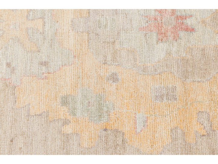 Modern Oushak Wool Rug 14 X 19