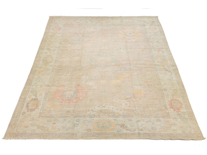Modern Oushak Wool Rug 14 X 19