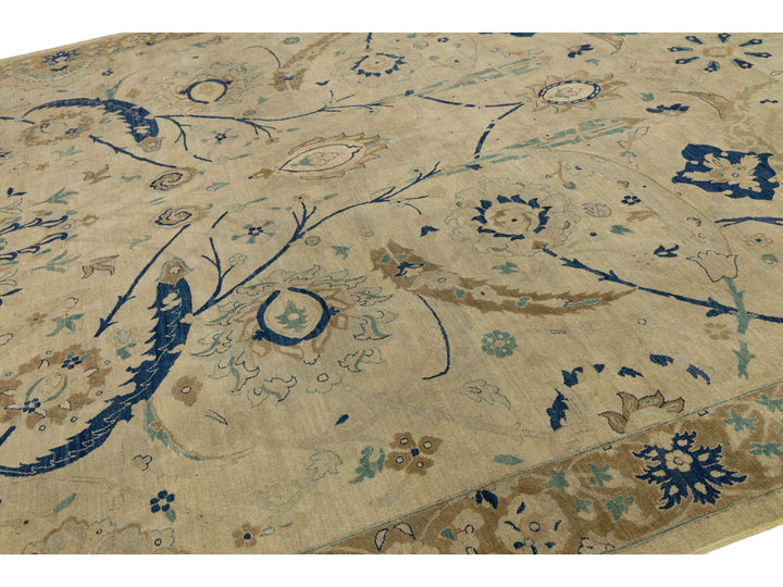 Vintage Tabriz Wool Rug 12 X 15
