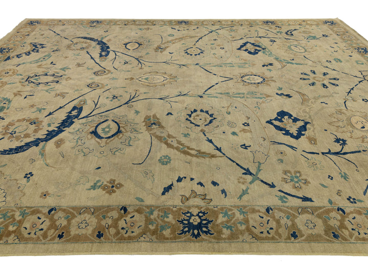 Vintage Tabriz Wool Rug 12 X 15