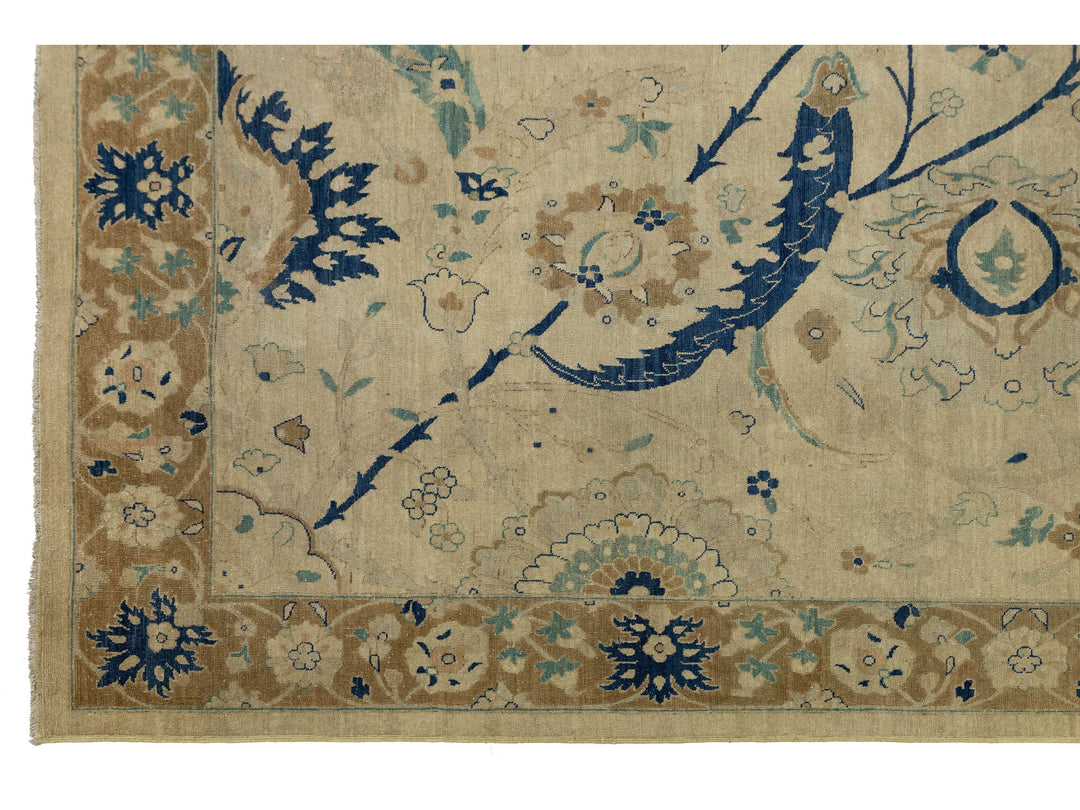 Vintage Tabriz Wool Rug 12 X 15