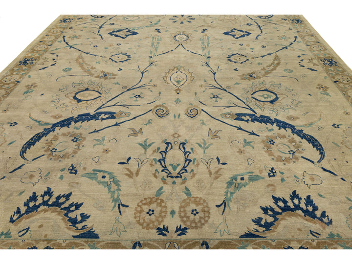 Vintage Tabriz Wool Rug 12 X 15
