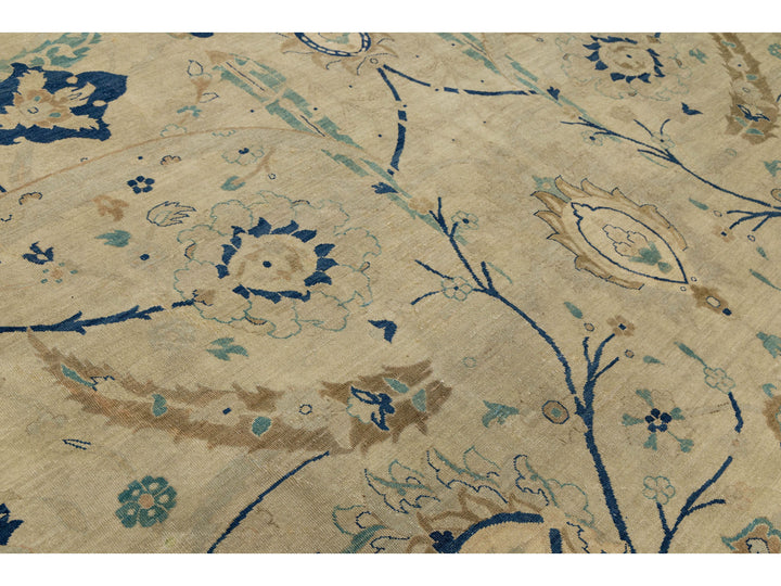 Vintage Tabriz Wool Rug 12 X 15
