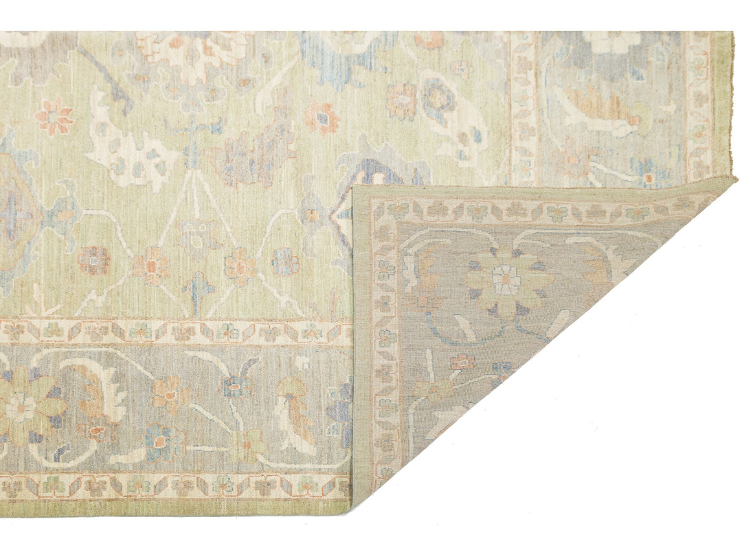 Modern Oushak Wool Rug 12 X 19