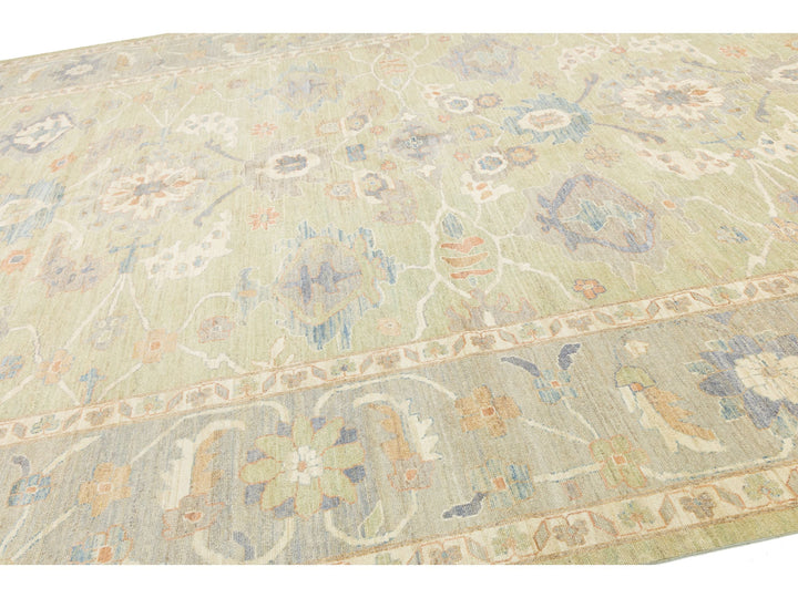 Modern Oushak Wool Rug 12 X 19