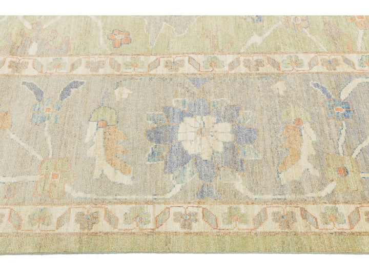 Modern Oushak Wool Rug 12 X 19