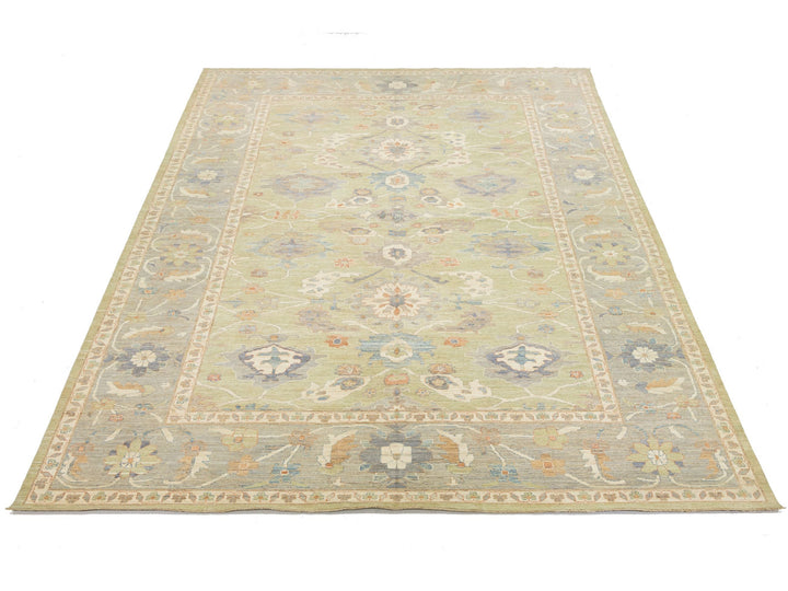 Modern Oushak Wool Rug 12 X 19