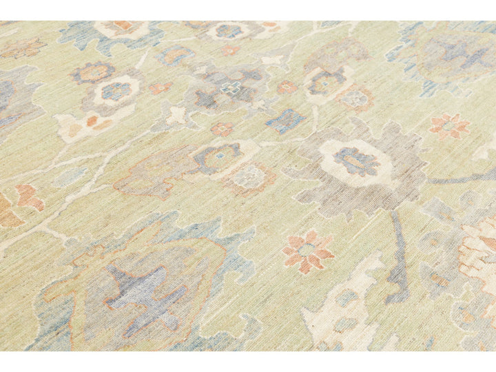 Modern Oushak Wool Rug 12 X 19