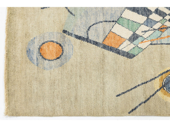 Modern Art Deco Wool Rug 5 X 8