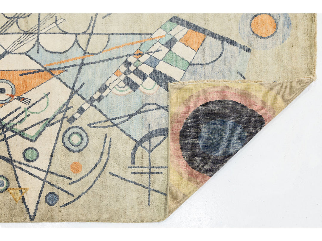 Modern Art Deco Wool Rug 5 X 8