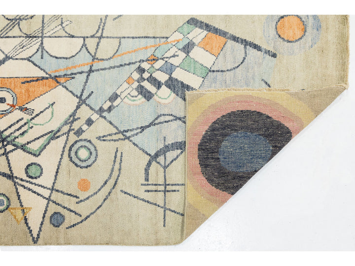Modern Art Deco Wool Rug 5 X 8