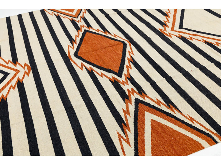 Modern Navajo Wool Rug 9 X 12