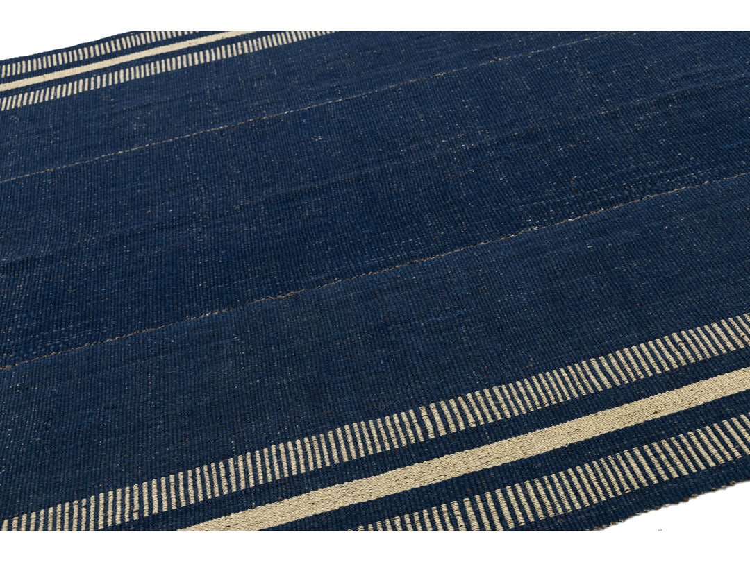 Modern Kilim Flatweave Wool Rug 7 X 11