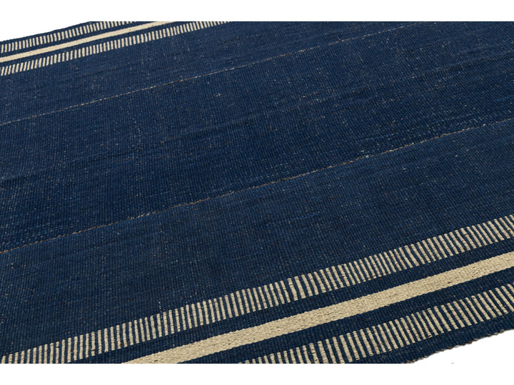 Modern Kilim Flatweave Wool Rug 7 X 11