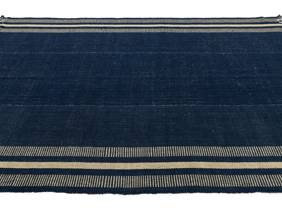 Modern Kilim Flatweave Wool Rug 7 X 11