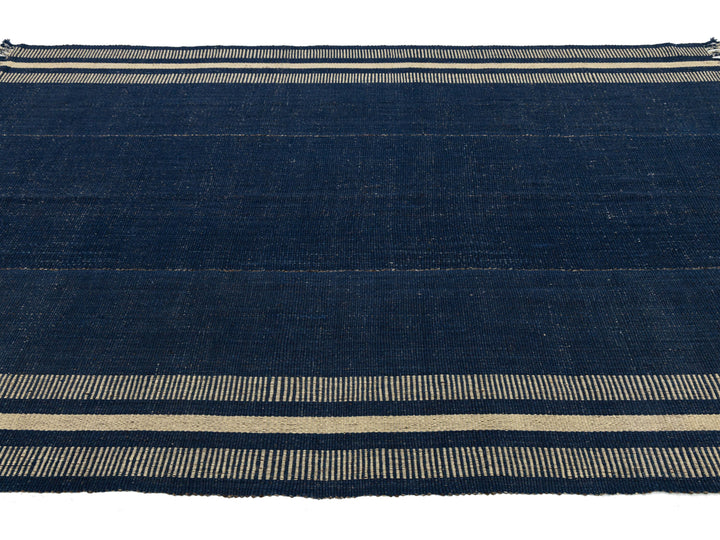 Modern Kilim Flatweave Wool Rug 7 X 11