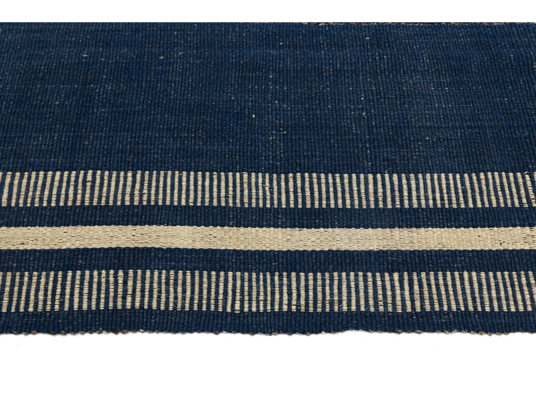 Modern Kilim Flatweave Wool Rug 7 X 11