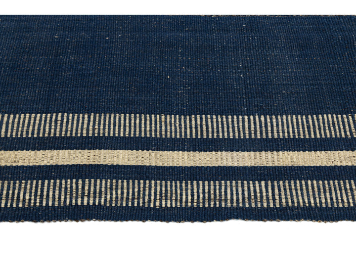 Modern Kilim Flatweave Wool Rug 7 X 11