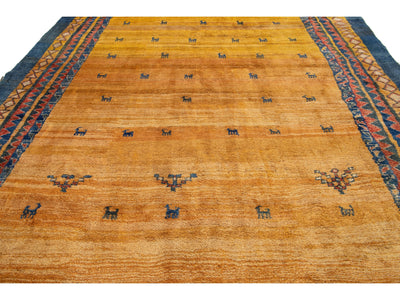 Modern Gabbeh Wool Rug 10 X 13