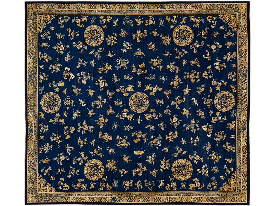 Antique Chinese Peking Wool Rug 19 X 21