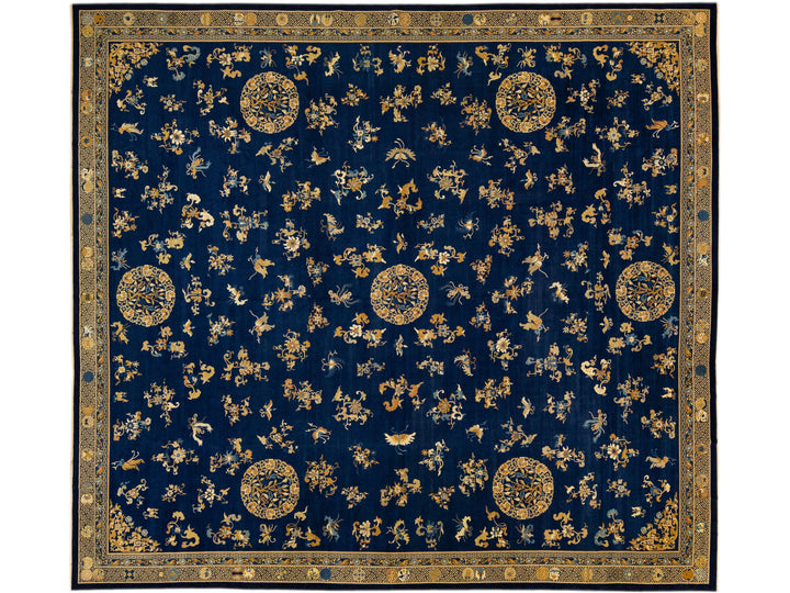 Antique Chinese Peking Wool Rug 19 X 21