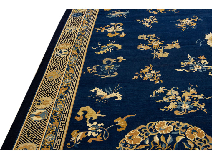 Antique Chinese Peking Wool Rug 19 X 21