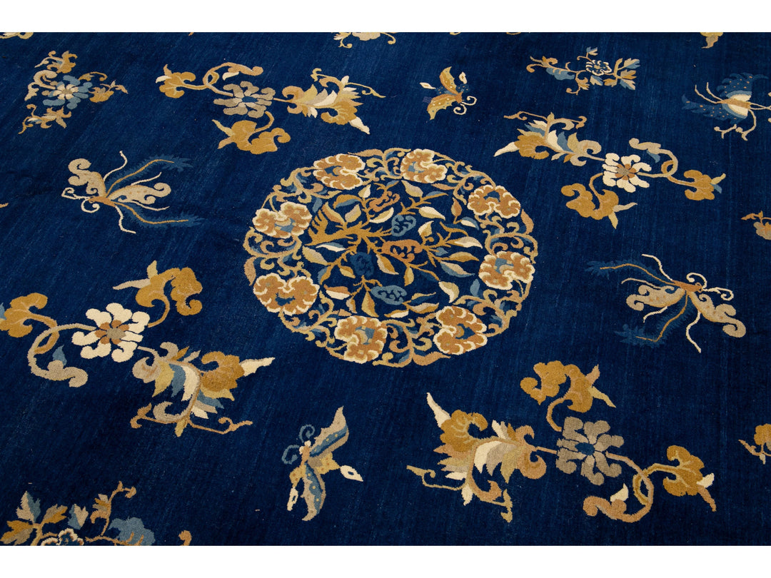 Antique Chinese Peking Wool Rug 19 X 21