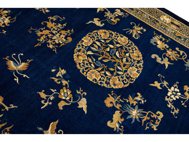 Antique Chinese Peking Wool Rug 19 X 21