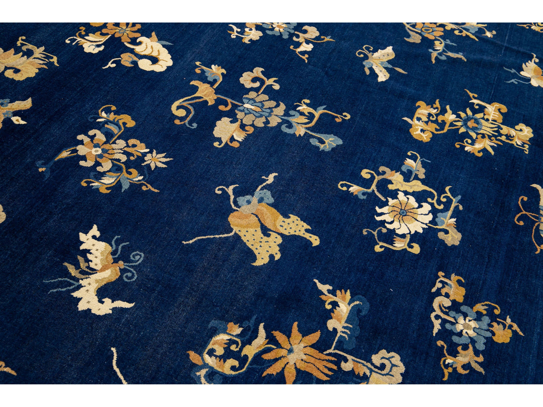 Antique Chinese Peking Wool Rug 19 X 21