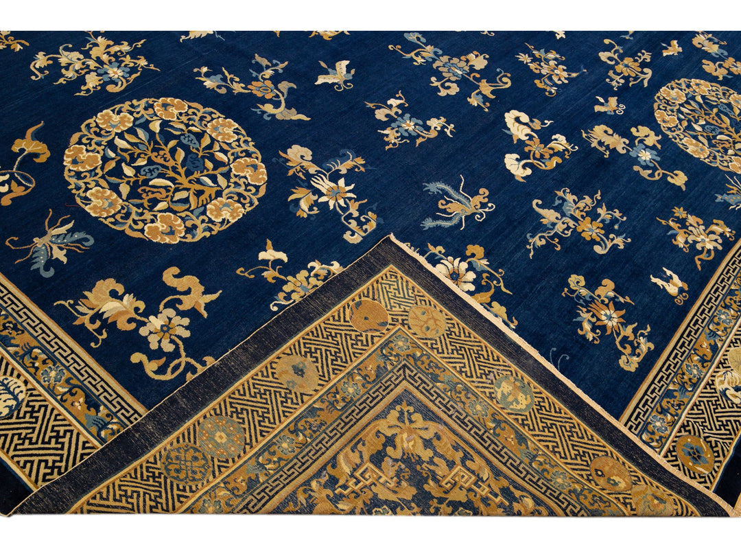 Antique Chinese Peking Wool Rug 19 X 21