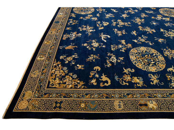 Antique Chinese Peking Wool Rug 19 X 21