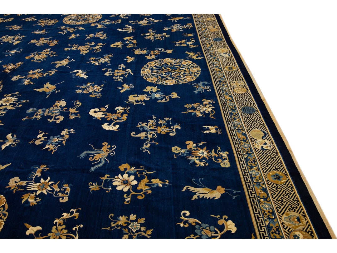 Antique Chinese Peking Wool Rug 19 X 21