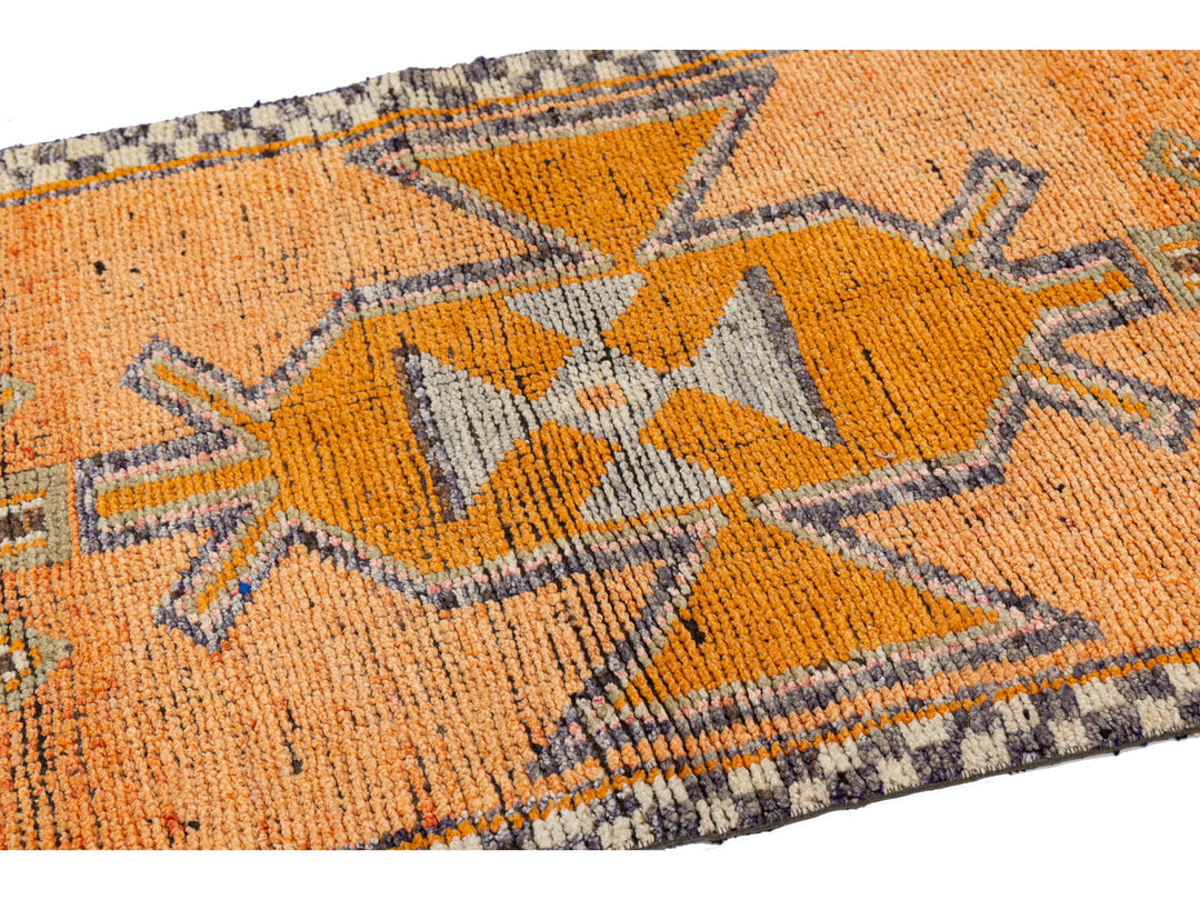 Vintage Turkish Wool Runner Rug 3 X 11