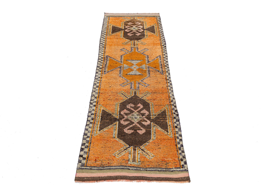 Vintage Turkish Wool Runner Rug 3 X 11