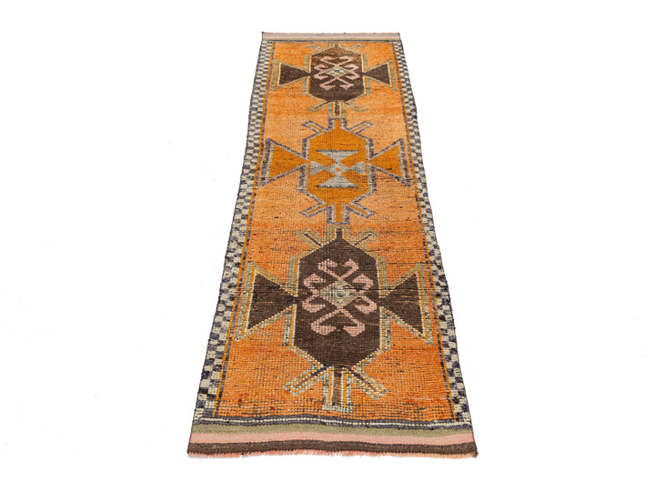 Vintage Turkish Wool Runner Rug 3 X 11