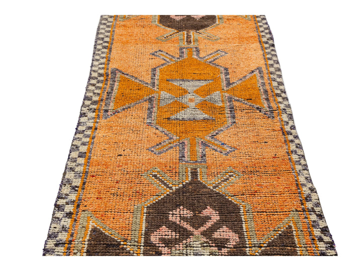 Vintage Turkish Wool Runner Rug 3 X 11