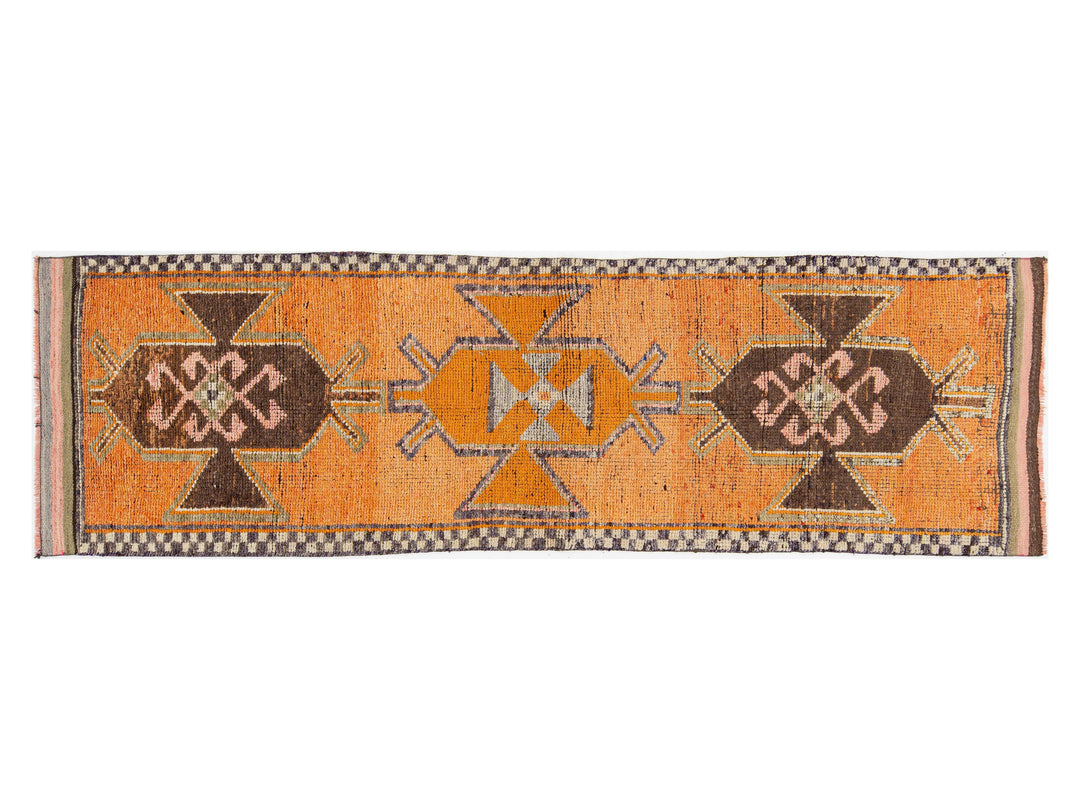 Vintage Turkish Wool Runner Rug 3 X 11