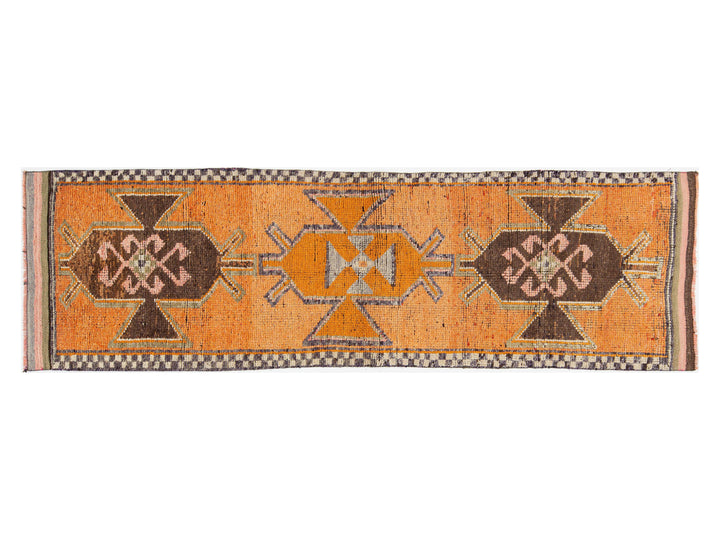 Vintage Turkish Wool Runner Rug 3 X 11