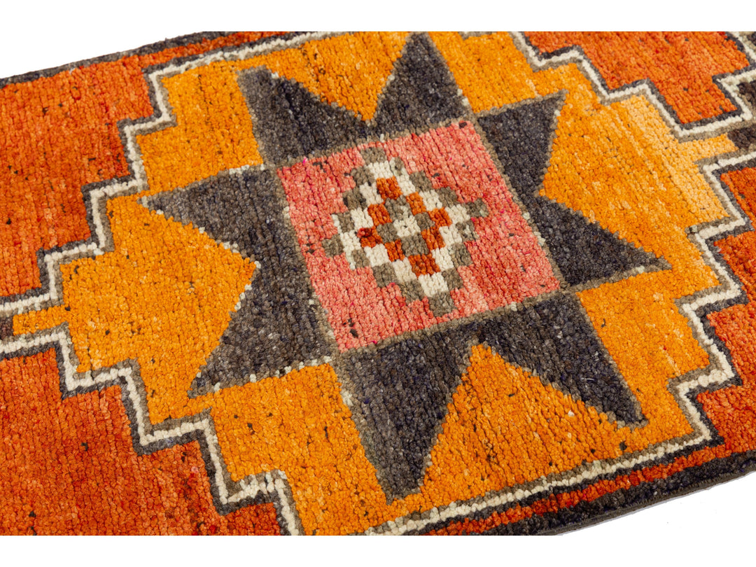 Vintage Turkish Wool Runner Rug 3 X 10