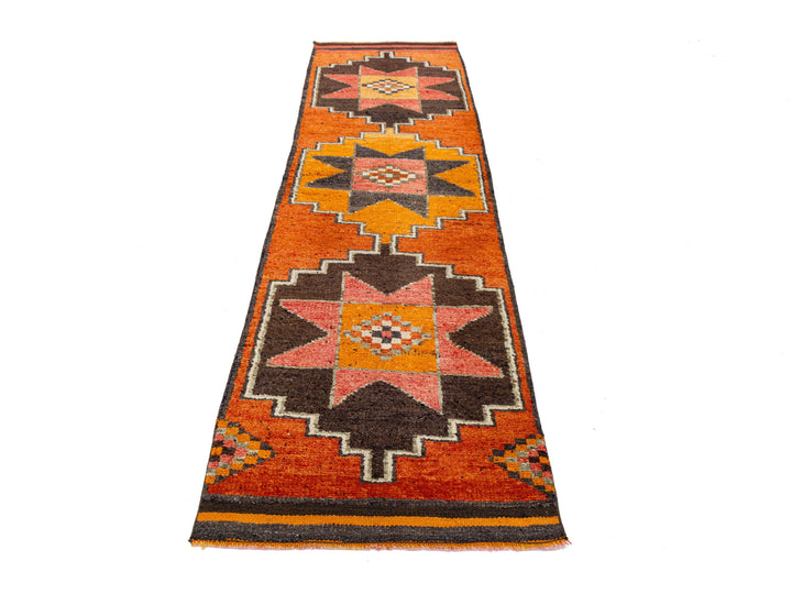 Vintage Turkish Wool Runner Rug 3 X 10