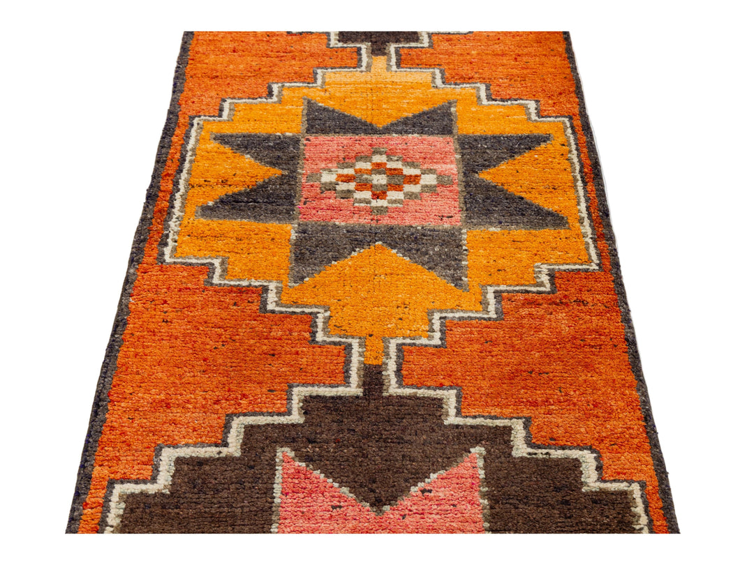 Vintage Turkish Wool Runner Rug 3 X 10