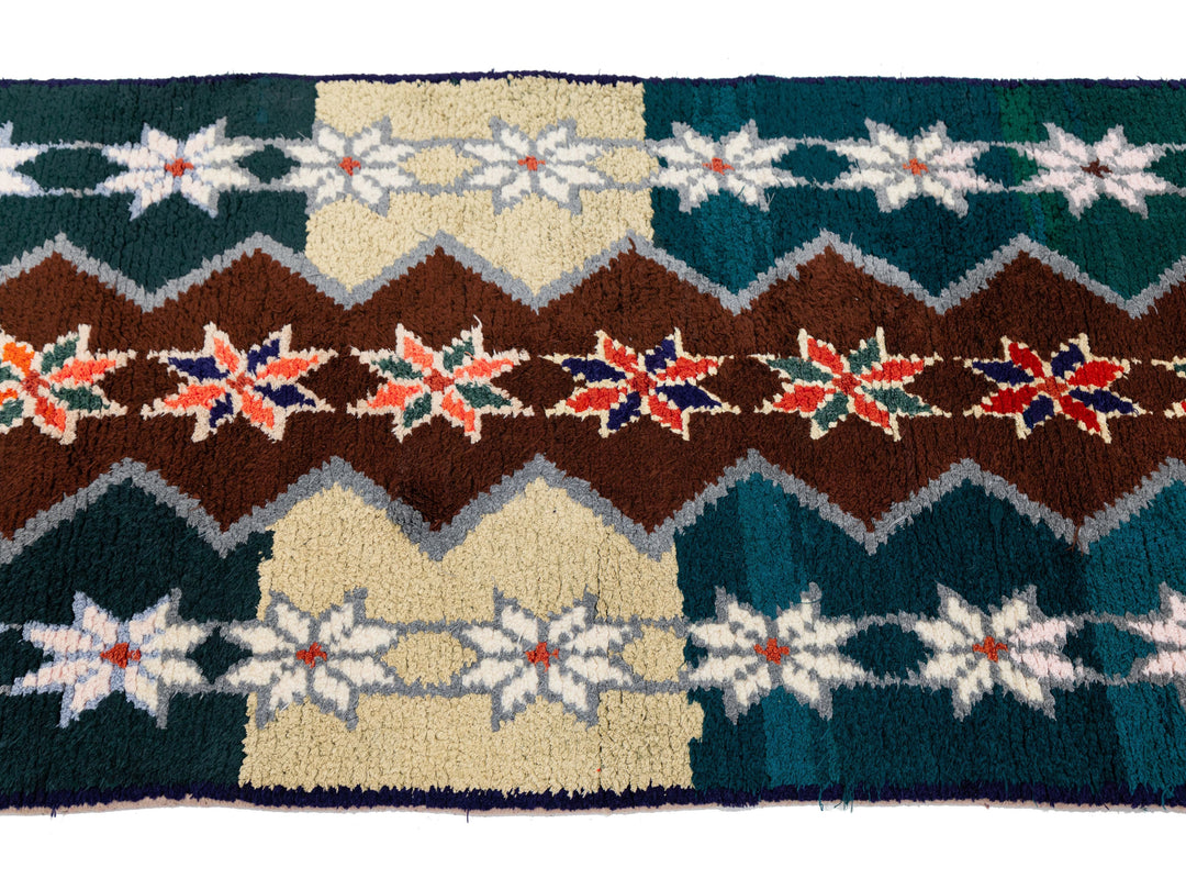 Vintage Turkish Wool Runner Rug 3 X 10