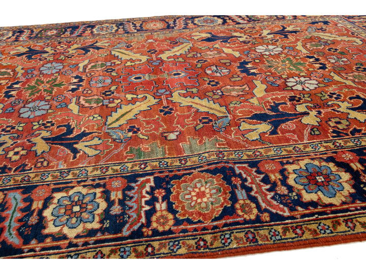 Antique Heriz Wool Rug 5 x 8