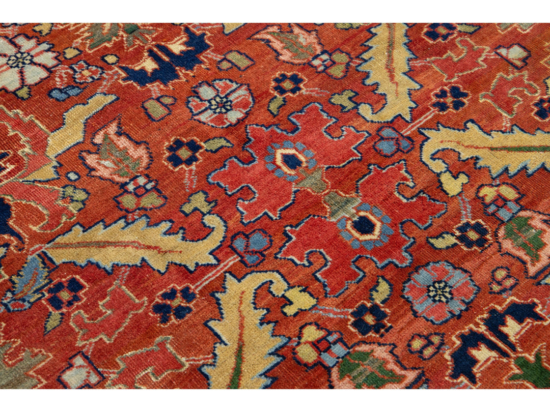 Antique Heriz Wool Rug 5 x 8