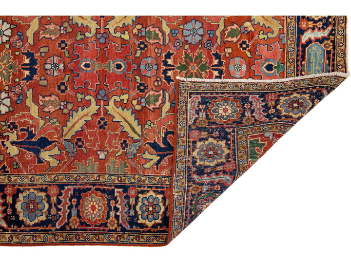 Antique Heriz Wool Rug 5 x 8