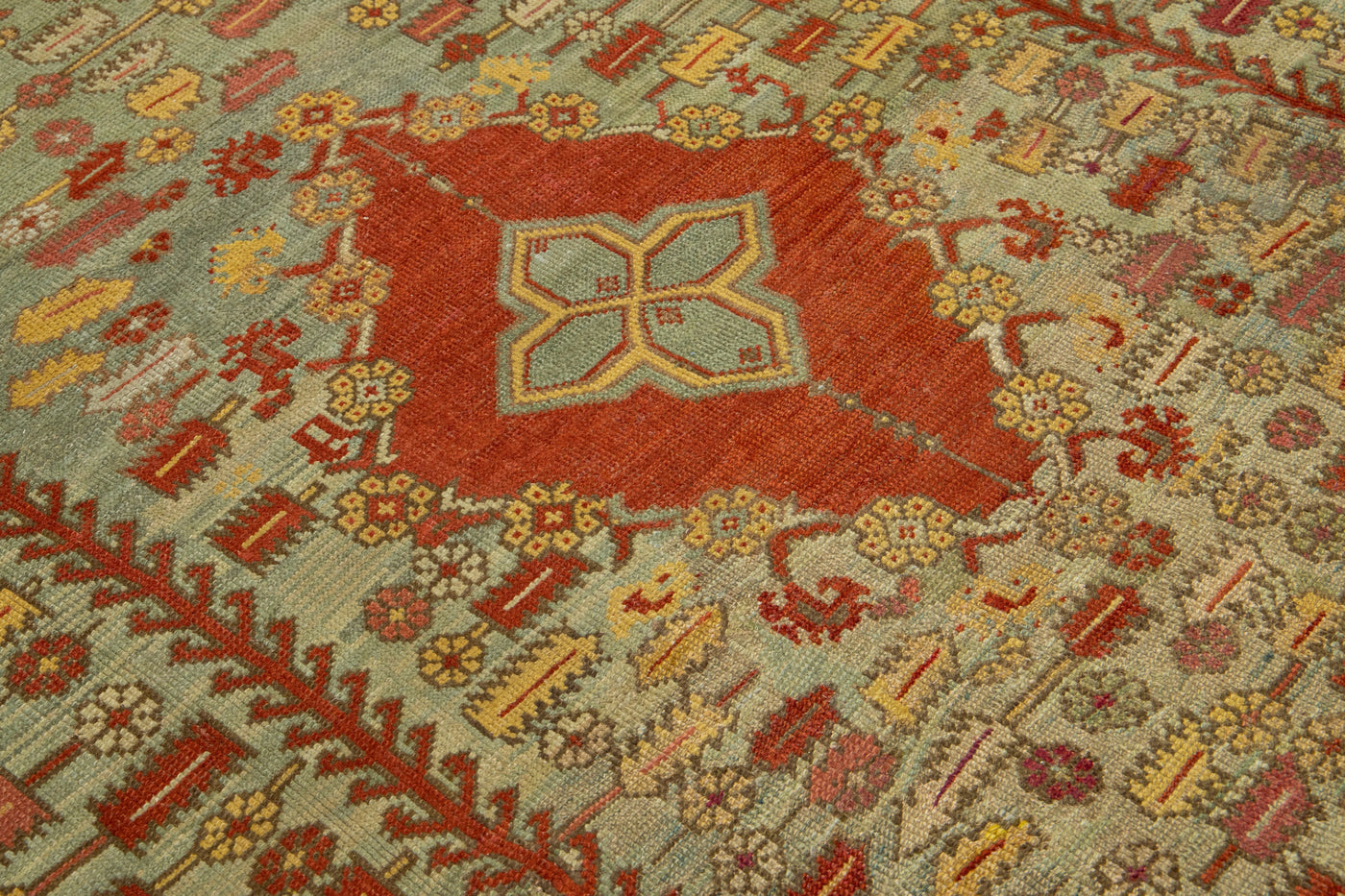 Antique Turkish Oushak Wool Rug 10 X 15