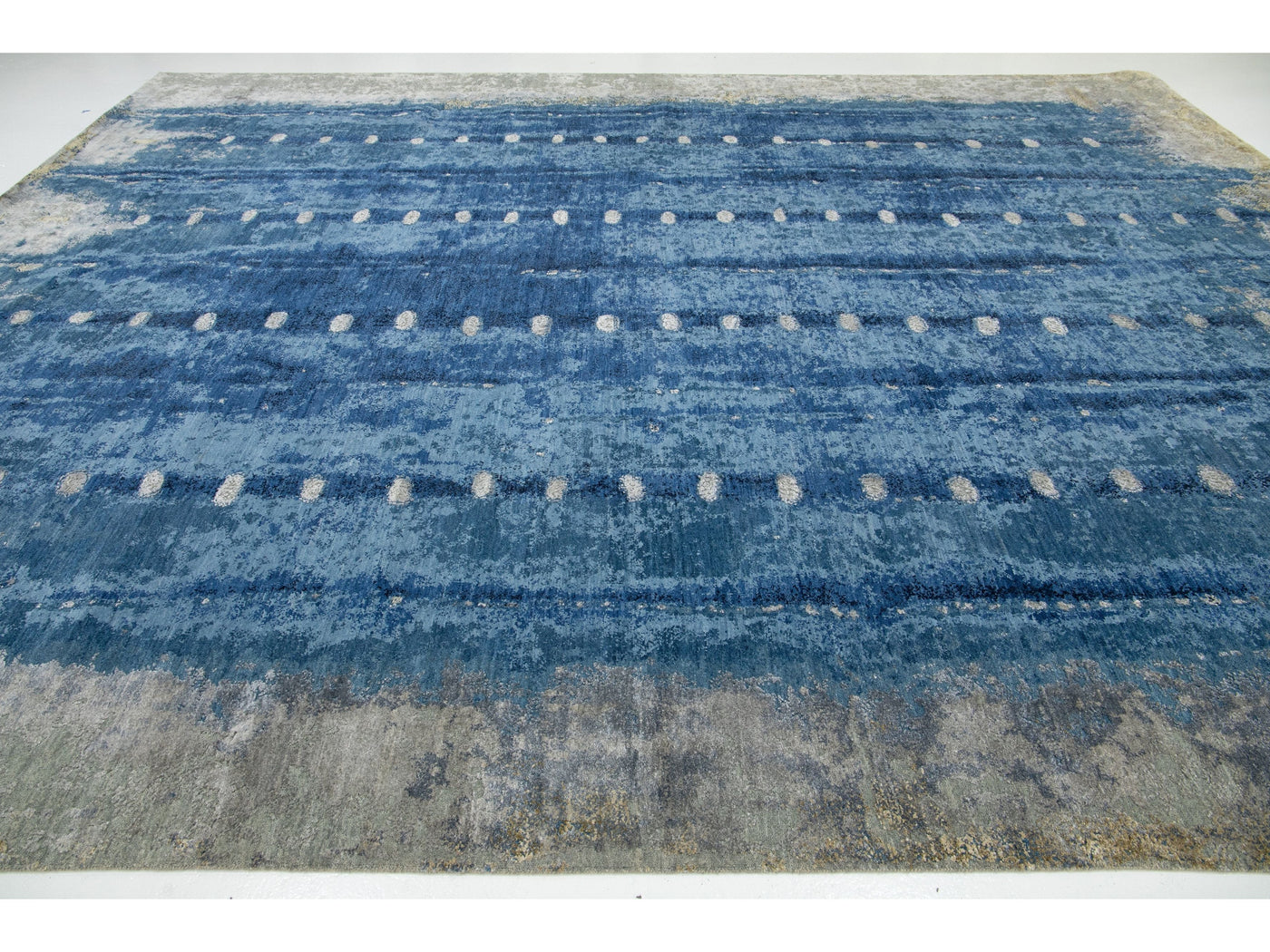 Modern Wool and Silk Rug 12 X 15