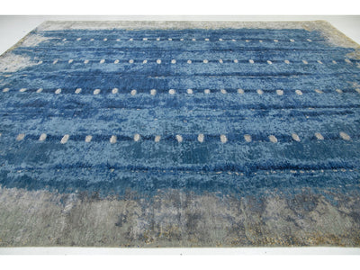 Modern Wool and Silk Rug 12 X 15