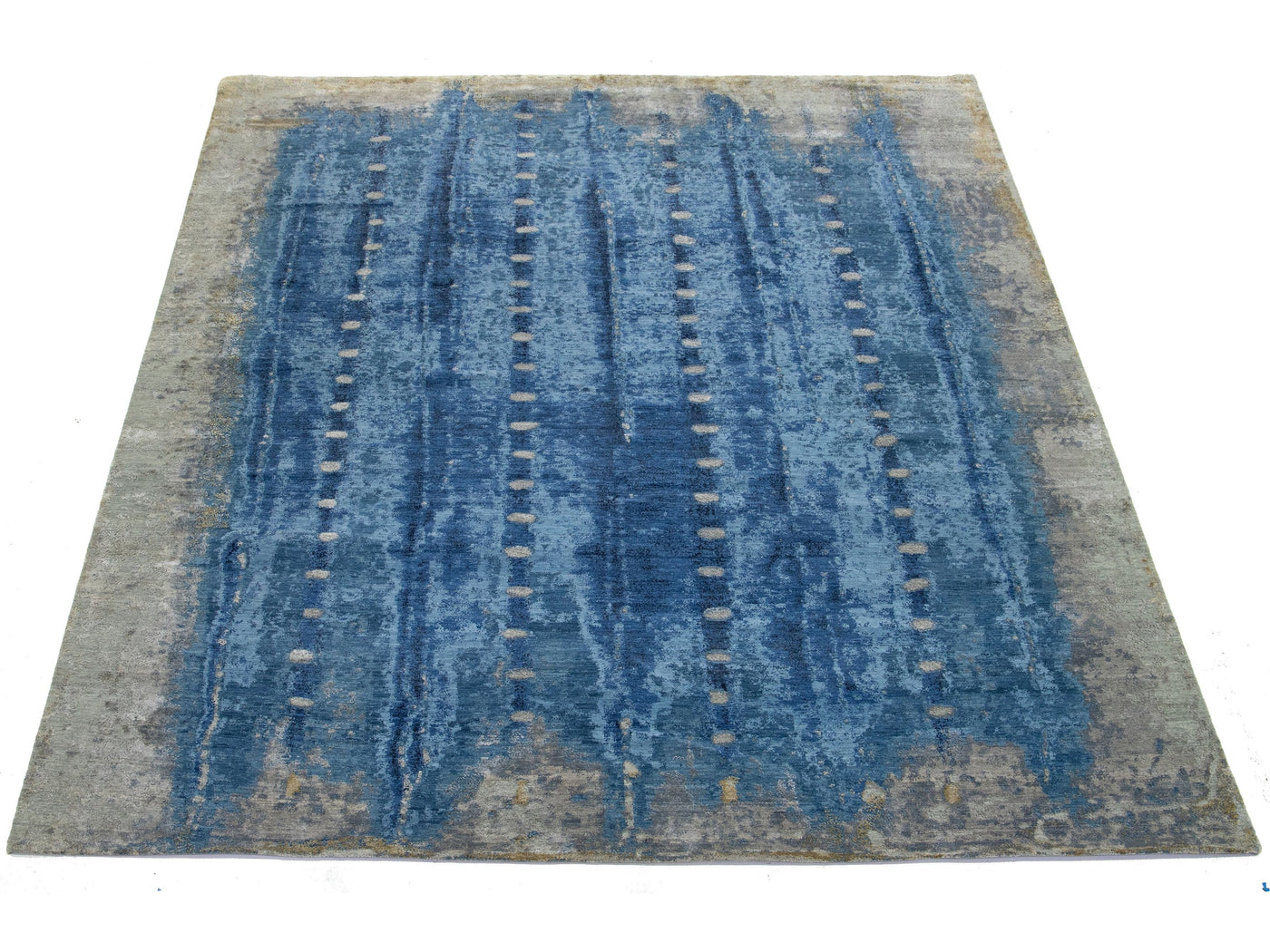 Modern Wool and Silk Rug 12 X 15